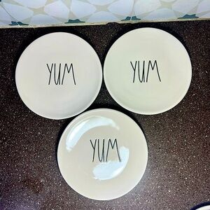 Rae Dunn set of 3 Tea Plates